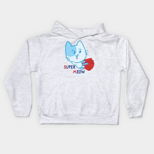 Superhero Super Meow Kids Hoodie by FunawayHit